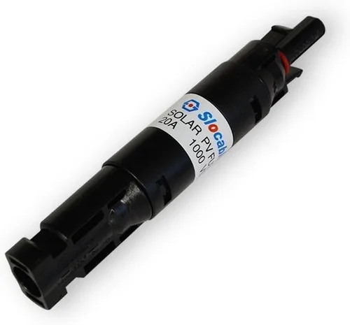 Vista 3 de Renogy 10A macho y hembra conector impermeable en línea portafusibles, w, negro