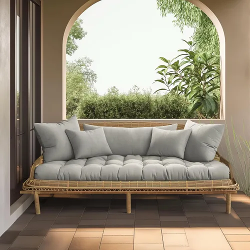 Vista 5 de Focuprodu Cojín de banco personalizado, cojín de asiento de banco antideslizante, cojín de asiento de ventana de color/tamaño/lazos personalizados