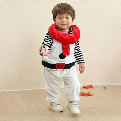 Vista 3 de Baby Snowman Children's Cosplay Costume, Toddler Christmas Outfits Cute Snowman Costume for Fun Winter Dress Up