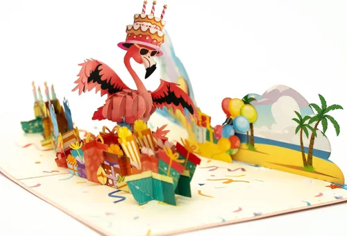 Vista 12 de Tarjeta de felicitación desplegable 3D – Tarjeta de pesca hecha a mano con lubina saltarina y lago escénico – Día del Padre, cumpleaños, jubilación