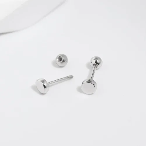 Vista 5 de Aretes con Cierre de Tornillo de Bola de Plata de Ley 925 Tachuelas con Cierre de Bola de Seguridad para Dormir Aretes de Tachuela para Hombres