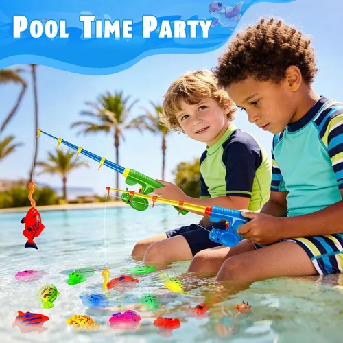 Vista 5 de CozyBomB™ Juego de juguetes de pesca magnética para niños Mesa de agua, bañera, piscina infantil, fiesta, caña con red, peces de plástico