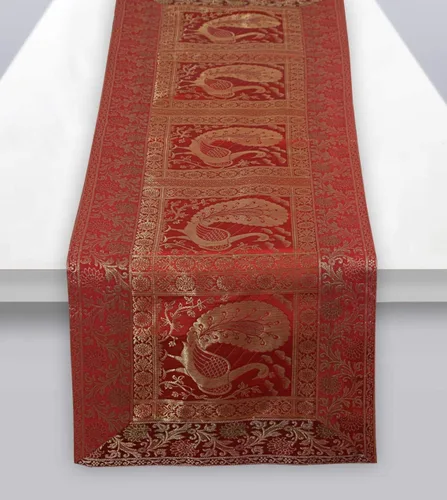 Vista 8 de Camino de mesa tradicional de seda rectangular decorativo, mantel de seda para centro de mesa con diseño floral ético, alfombrilla para mesa 152,4 x