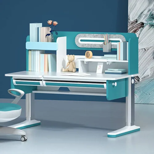 Vista 10 de FCD Escritorio ergonómico de madera para niños, altura ajustable, mesa de estudio, estación de computadora, multifunción, 47.2 pulgadas de ancho