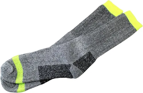 Vista 6 de Dependable Industries - 6 pares de calcetines de trabajo resistentes de construcción HD, calcetines para botas, talla 10-13, gris, verde neón