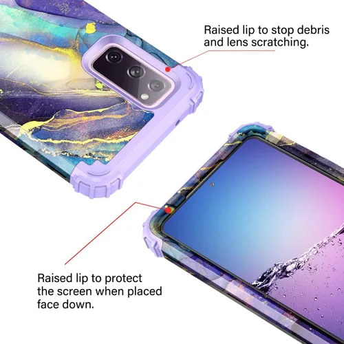 Vista 6 de Rancase Funda para Galaxy S20 FE 5G, Tres Capas de Protección Resistente a Golpes de Servicio Pesado Parachoques de Plástico Duro + Funda Protectora