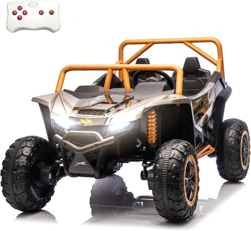 Vista 9 de 2026 XXXL 24V 4WD 2 plazas UTV todoterreno 4x4 a batería eléctrico de juguete con control remoto para niños y niñas, UTV 4 ruedas con música, Azul
