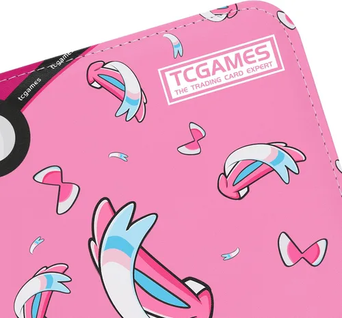 Vista 3 de Tcgames Carpeta para tarjetas de 4 bolsillos 440 bolsillos con 55 fundas de color rosa