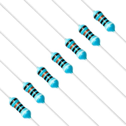 Vista 115 de Chanzon 100 piezas 1 Ω ohm Resistencia 1/4 W (0.25 W) Resistencia fija de película metálica 0.01 ±1% Tolerancia 1R MF Resistencias de agujero