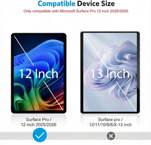 Vista 3 de OMOTON Protector de pantalla de privacidad para Microsoft Surface Pro 12 pulgadas 2025 Negro