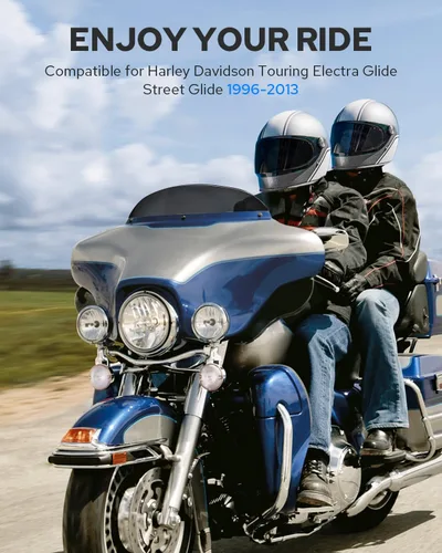 Vista 7 de Benlari Parabrisas negro de 5 pulgadas para Harley 1996-2013 Davidson Touring Street Glide Electra Glide Ultra Classic FLHTK FLHTI FLHT FLHTCU Tri