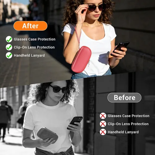 Vista 6 de CoBak Funda de transporte para gafas inteligentes Ray-Ban Meta y Oakley, se adapta a WayfarerSkylerHeadliner, almacenamiento protector portátil