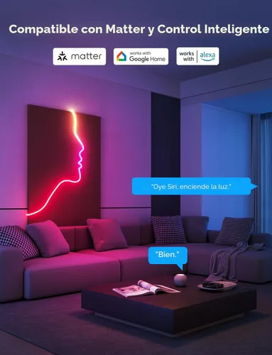 Vista 6 de Govee RGBIC Luces de Neón, Luz de Cuerda de Neón LED Inteligente 2 Funciona con Matter, Alexa, Google Assistant, Luces de Tira de Neón DIY