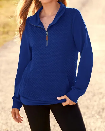 Vista 8 de BTFBM Sudadera moderna para mujer con patrón acolchado, ligera, con cremallera, de manga larga, sencilla e informal