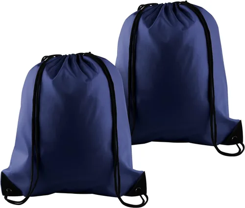 Vista 46 de KUUQA Mochila con cordón a granel, bolsas de almacenamiento para deporte, gimnasio, viajes, Negro, Viajar