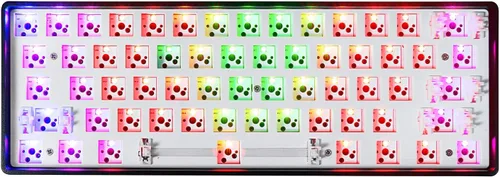 Vista 2 de GK61 RGB - Kit de bricolaje personalizado de intercambio en caliente para 60 teclado placa de montaje en PCB carcasa de metal