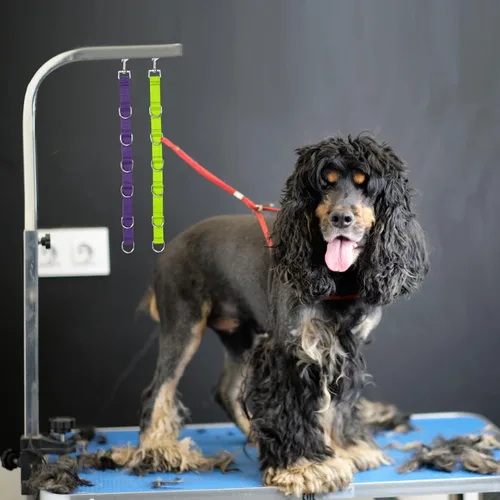 Vista 5 de PEUTIER 2 extensores de aseo para perros, de nailon de liberación rápida, correas ajustables para la mesa de aseo de perros, correas de mesa