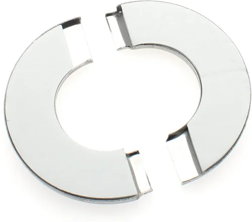 Vista 4 de FDXGYH 2 piezas de identificación de 2-3/8 pulgadas de acero inoxidable con brida dividida de pared de cinta autoadhesiva redonda cubierta de placa
