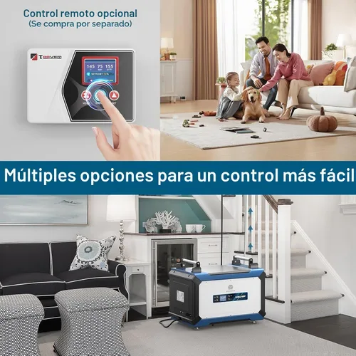 Vista 5 de ARGENDON Deshumidificador comercial de 180 pintas con bomba para espacio de Azul y Blanco