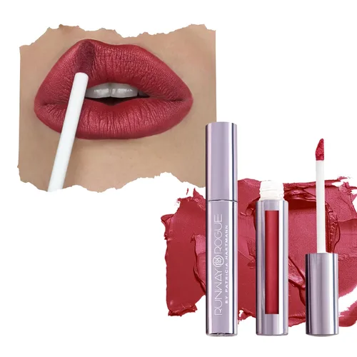 Vista 14 de Runway Rogue Lápiz Labial Líquido de Seda Glam, Lápiz Labial de Larga Duración Rosa Helado-Limonada, ‘Call Sheet