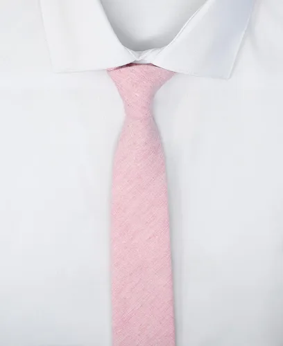 Vista 16 de Corbata delgada de algodón cambray para hombre, estilo desgastado texturizado - 2 1/2 pulgadas de ancho