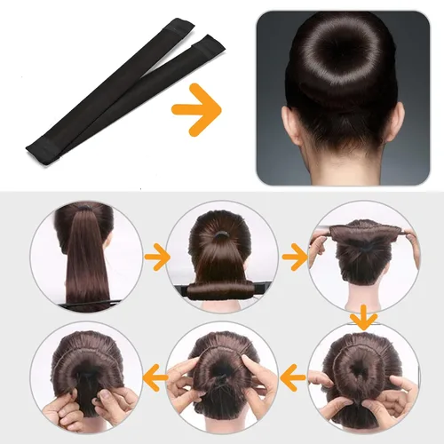Vista 4 de Juego de 31 piezas para hacer moños para el cabello, juego de accesorios de peinado más completo (negro)