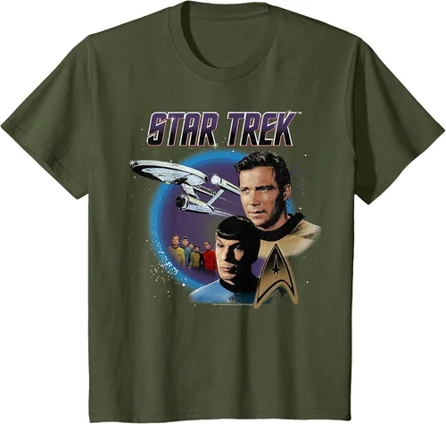 Vista 26 de Star Trek Original Series Vintage Enterprise T-Shirt Baby Blue