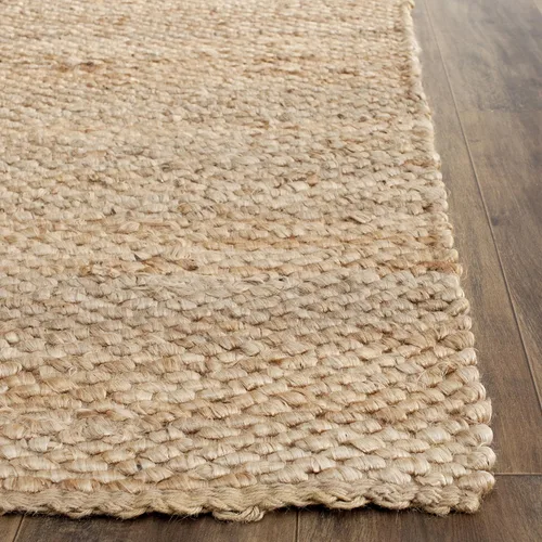 Vista 4 de Alfombra de área de yute natural tejido a mano Safavieh NF459A, de la colección de fibra natural (5 pies x 8 pies), Yute, Natural