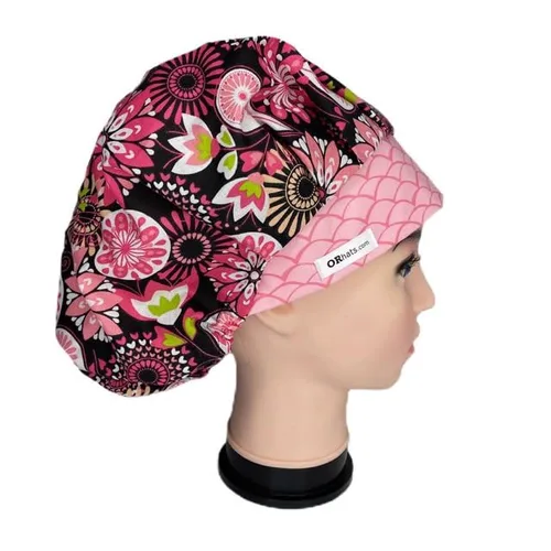 Vista 5 de Bouffant Scrub Cap Twist of Lime Scrub Hat OR Hats Womens Scrub Caps