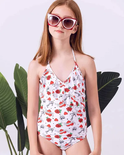 Vista 5 de As Rose Rich - Trajes de baño de una pieza para niñas, tallas 7 - 16, UPF50+