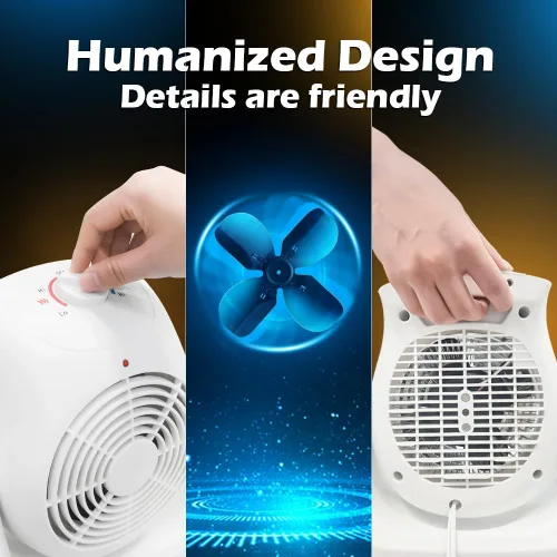Vista 6 de LifePlus Combo de Ventilador y Calentador 2 en 1, Ventilador de Escritorio de Enfriamiento Portátil, Ventilador Circulador de Aire Inclinación
