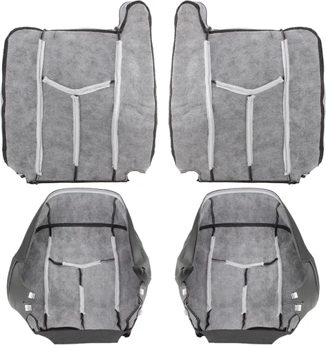 Vista 2 de AUTOKAY Cubierta de asiento trasero inclinado inferior y superior del lado del conductor y del pasajero, color gris para Chevy Silverado 1500 2500