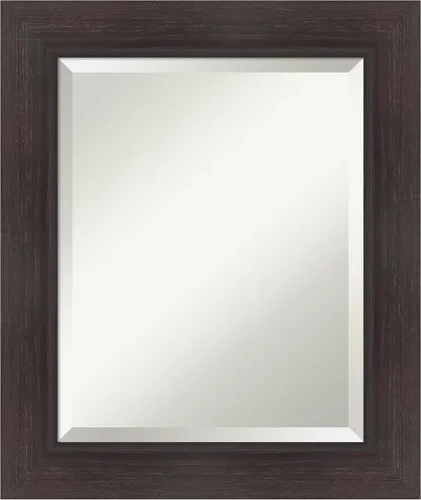 Vista 15 de Amanti Art Espejo de baño marrón para sobre lavabo, espejo rectangular de 24x20 Caleb Brown para tocador, marco rústico pequeño de estilo campestre