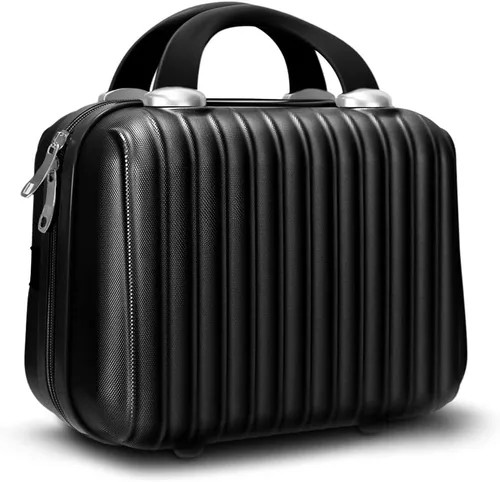 Vista 11 de Estuche de tren de maquillaje de 14 pulgadas, carcasa rígida portátil, estuche de viaje para cosméticos ABS con bloqueo de seguridad, caja