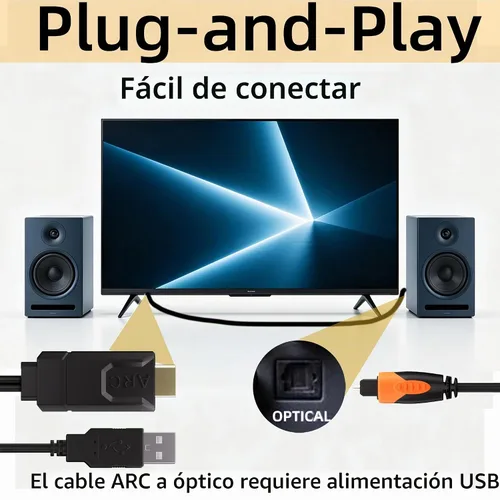 Vista 5 de HDMI eARC a convertidor de audio óptico