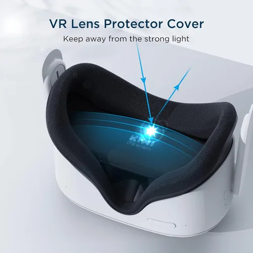 Vista 6 de KIWI design Accesorios de soporte VR y protector de lente compatible con accesorios Quest 2