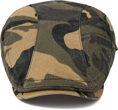 Vista 3 de VOBOOM Hombres Algodón Newsboy Boina Sombrero Duckbill Hebilla Cabbie Cap
