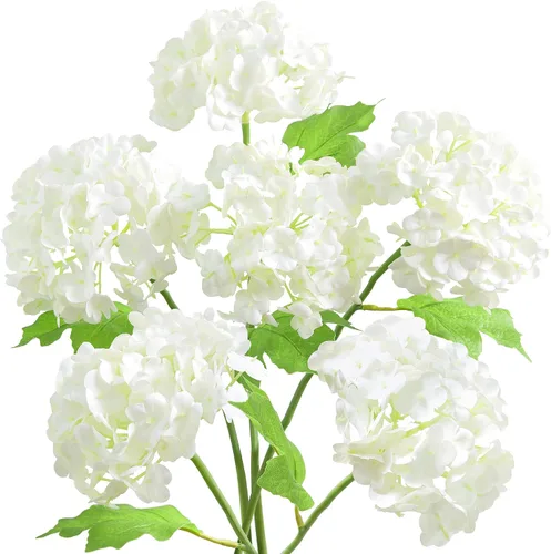 Vista 15 de FiveSeasonStuff 6 Real Touch Hydrangea Artificial Flowers, Blush Pink