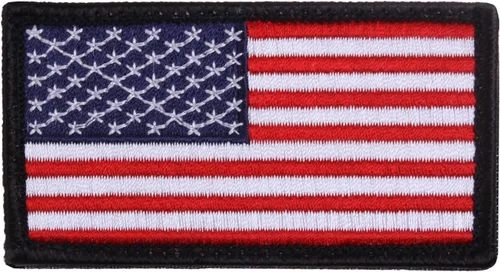 Vista 3 de Rothco Parche de la bandera americana, gancho trasero (reverso negro/plateado)
