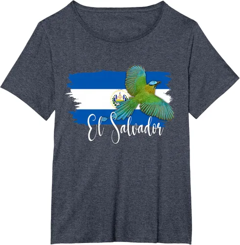 Vista 82 de Camiseta con la bandera de El Salvador, mapa de El Salvador, camiseta de Salvador para mujer, Negro