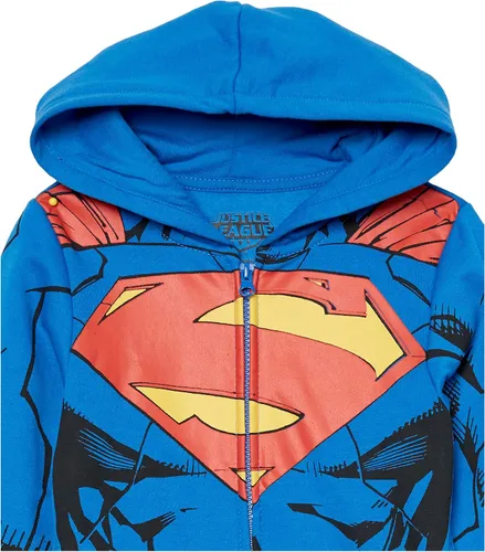 Vista 3 de DC Comics Superman - Sudadera con capucha para cosplay con cremallera y capa DC para niños 4-20