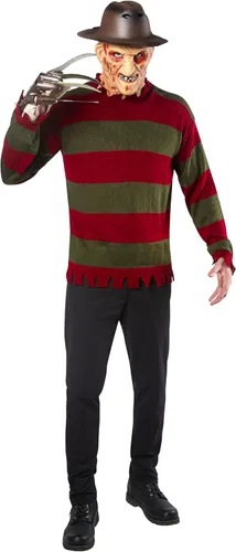 Vista 2 de Rubie's Disfraz de Nightmare On Elm St Deluxe - Suéter Freddy para adultos, Multi Color, talla única
