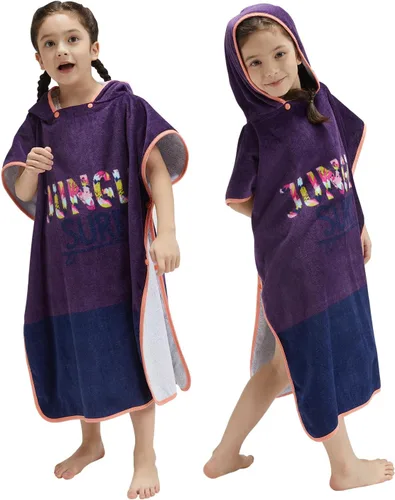 Vista 22 de BANGSAUR Toalla con capucha para niños, para el baño, la playa, toallas de algodón suave, absorbente, para piscina, con capucha, poncho para bebé