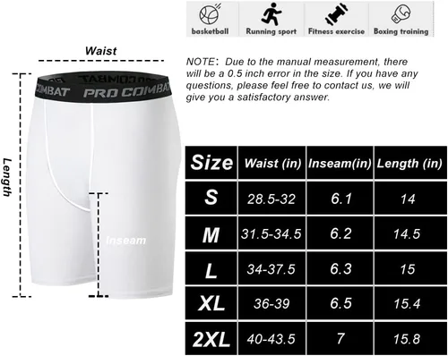 Vista 7 de HYCOPRTO - Pantalones cortos de compresión para hombre, ropa interior deportiva de elastano, rendimiento atlético, capa base, entrenamiento, correr