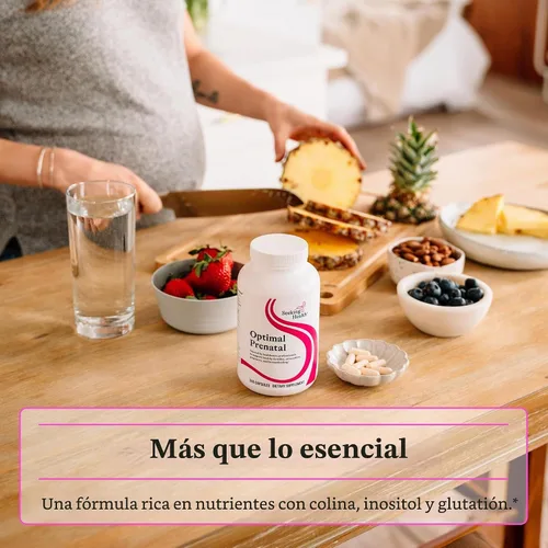 Vista 4 de Cápsulas Optimal Prenatal, sin hierro, fórmula médica, para mejorar la salud, 240 cápsulas vegetarianas