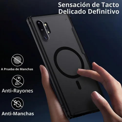 Vista 5 de TIANNIUKE Funda magnética para Samsung Galaxy Note 10 Plus, translúcida mate antihuellas, compatible con MagSafe, ajuste delgado, a prueba de Negro