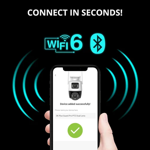Vista 4 de Defender Guard Pro 3K Plus Dual Lens PTZ WiFi 6/Cámara de seguridad Bluetooth, cámaras de alimentación enchufables para seguridad en el hogar