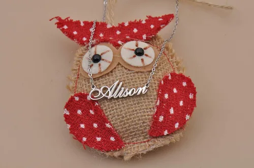 Vista 3 de GR859C Collar personalizado con texto en inglés My Name para mujer