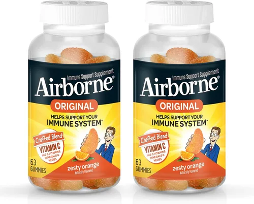 Vista 20 de Vitamina C 1000 mg (por porción), tabletas efervescentes Airborne Very Berry (36 unidades en una caja), suplemento de apoyo inmunológico sin gluten
