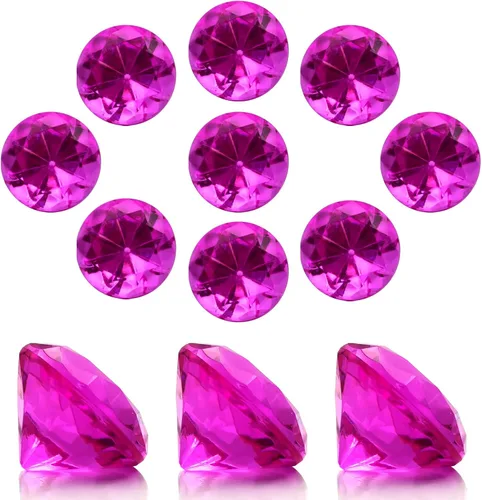 Vista 13 de 100 piezas de diamantes de acrílico transparente de 1 pulgada para decoración de mesa de boda, confeti de gemas para relleno de jarrones, decoración